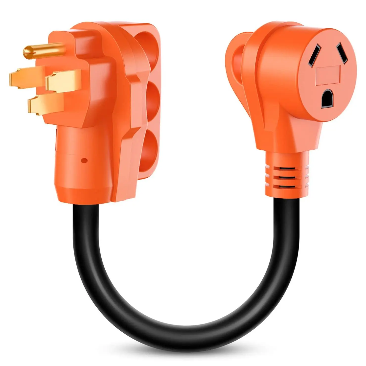 Nilight 18 inch 50 Amp to 30 Amp RV Plug Adapter Heavy Duty Dogbone Electrical Adapter with Handle 50A Male to 30A Female Cord Adapter 125V/3750W