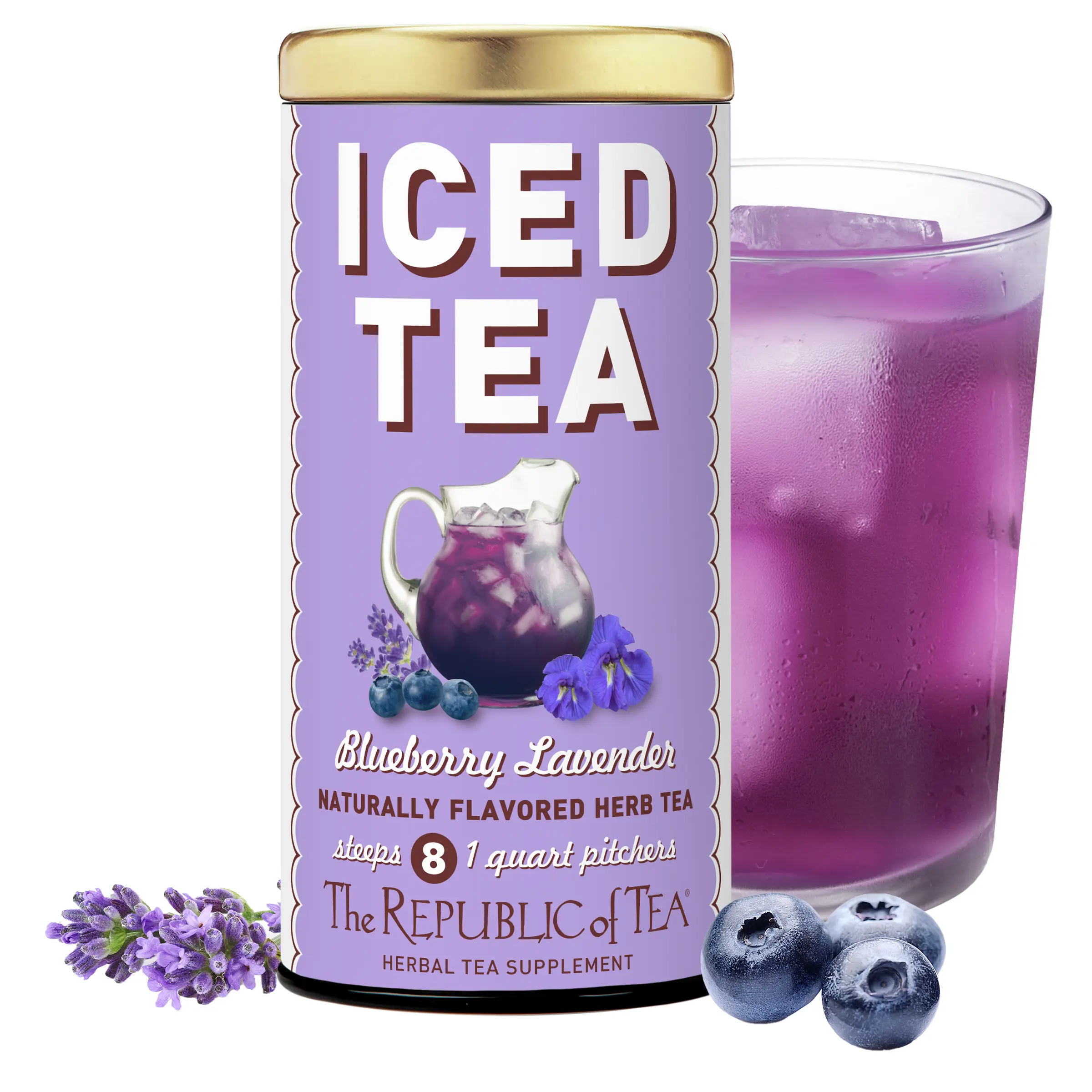 The Republic of Tea Beautifying Botanicals Beauty Blueberry Lavender Herbal Iced Tea Bags (8 count)