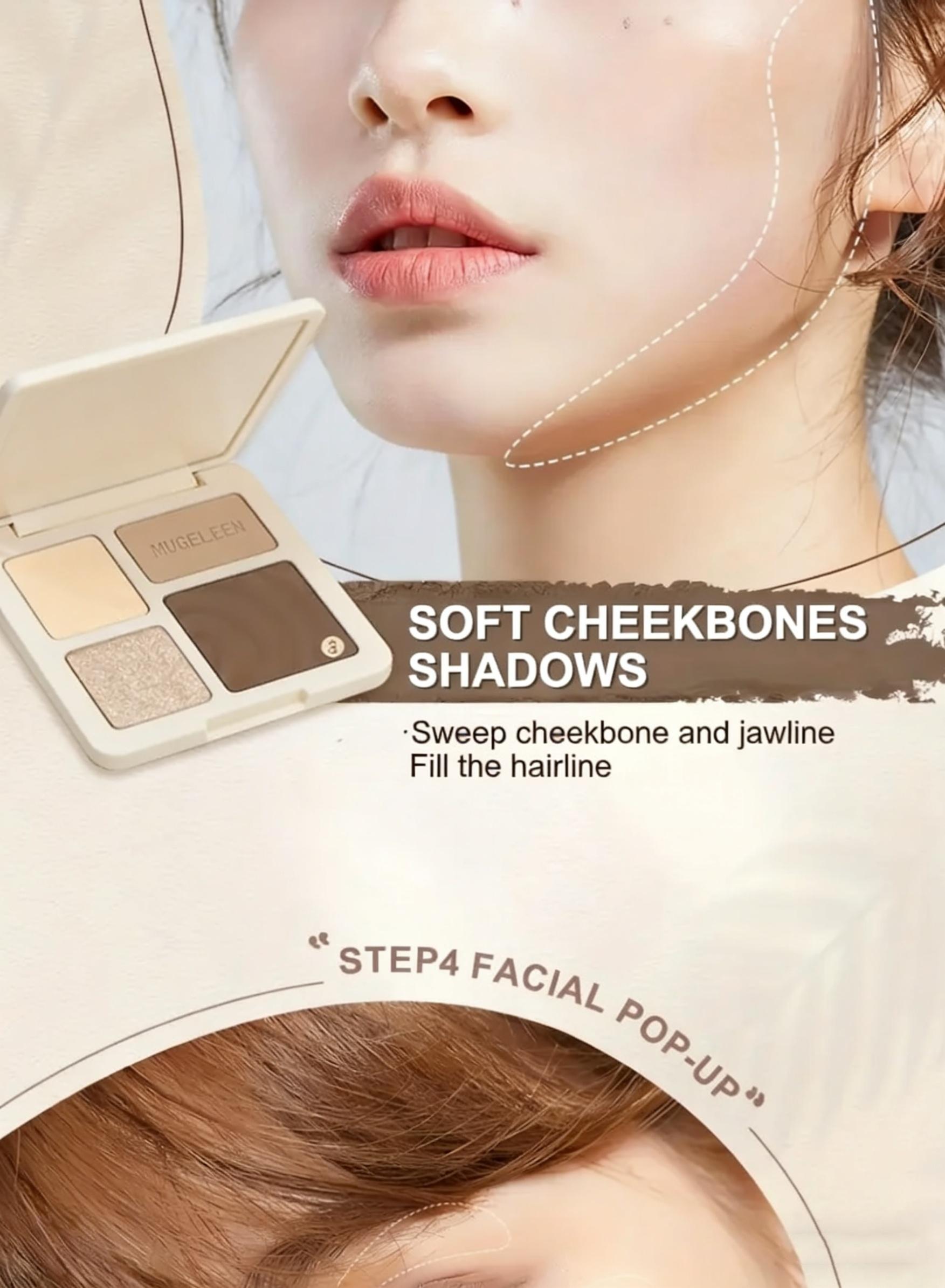 4-Color Highlighter And Contour Palette,  Matte Highlighter And Shading Ideal For Beginners Parties Gift For Friends Girlfriend Fashion Woman Teen Trendy Halloween Makeup Pumpkin Fall Winter Makeup Cosmetics, lightweight makeup