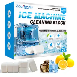 Ice Machine Cleaner Tablets - 36 Count, 18-Month Supply, Heavy Duty Deep Cleaning, Removes Mineral & Limescale, Deodorizes, Compatible with All Brands, Nickel Safe, Portable for Home & Commercial Use