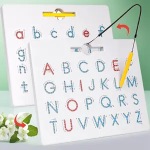 Double Sided Magnetic Letter & Number Board Set - Alphabet Tracing & Math Learning Toy for Toddlers, ABC Uppercase Lowercase Practice, Educational Gift for Kids