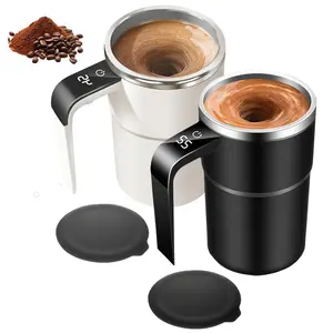 Automatic coffee mug with temperature display, USB rechargeable, made of 304 stainless steel,Automatic Self Stirring Cup ,magnetic stirrer - portable for home/office use, temperature display, smart coffee mug, Coffee Cups, perfect gift for coffee lovers.