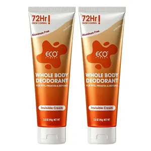ECO Finest Aluminum-Free Invisible Cream Whole Body Deodorant, 3.0 oz Body Care Product, 72Hr Odor Control, Sensitive Skin-Friendly Gentle Nourishing, Lightweight, Sweet Orange Scented Aroma, All Skin Types Safe, No Baking Soda or Parabens,