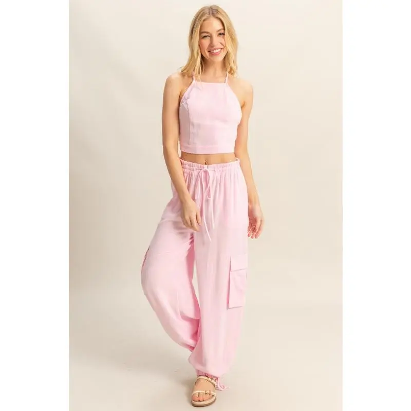 HYFVE Crop Top and Cargo Pants Set