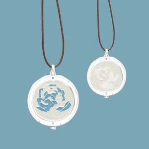 Arcane Ekko & Powder Silver-Plated Necklace, Blue Rose Pendant Gift, Unique Jewelry for Fans, League of Legends Gift, Arcane Gift