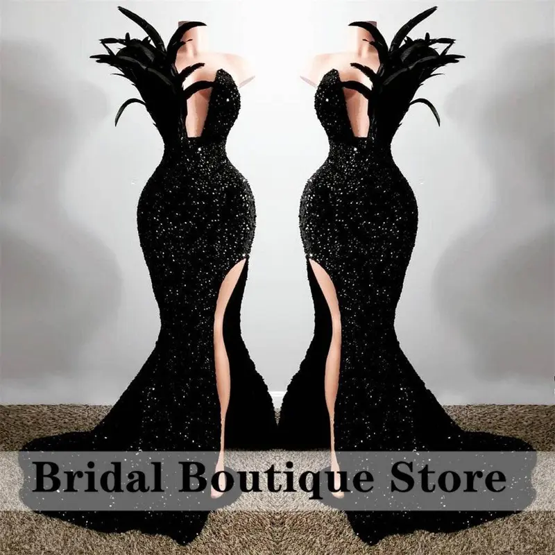 prom dress black feathers - TikTok Shop