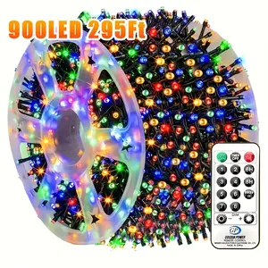Hoodink 900LED 295FT Christmas light string, fairy light 8 modes and timer with remote control, home garden yard Christmas wedding decoration
