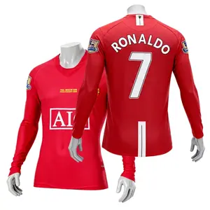 0708 Home Champions League Red CR. 7 Long Sleeve Soccer Jersey