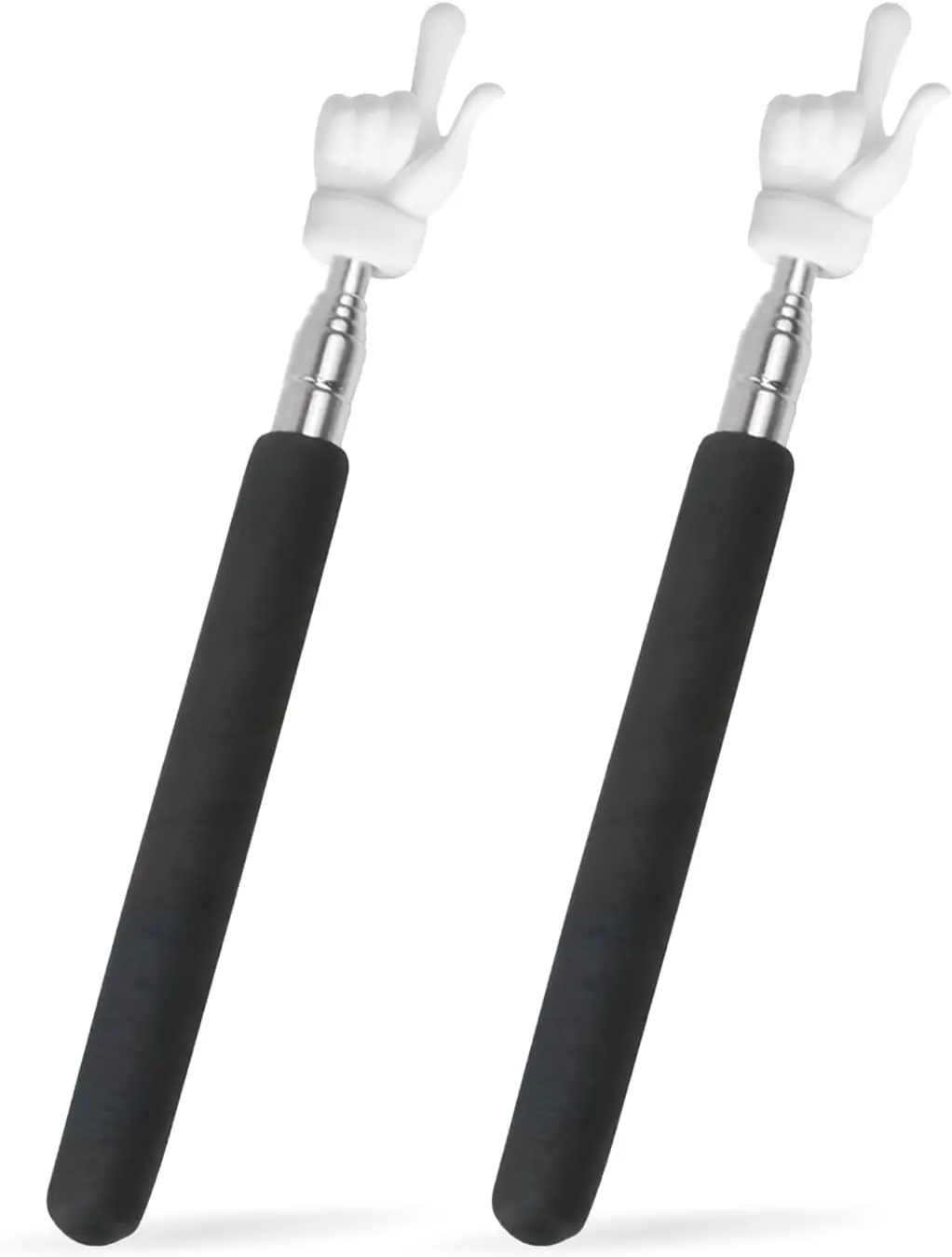 2Pcs Telescopic Teachers Pointer, Extendable Hand Pointer Finger Pointer Stick, Mini Retractable Classroom Pointer for Elementary School