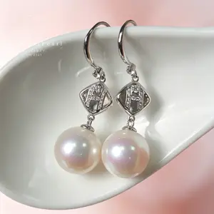 E45-AAAAA HIMALAYA SNOW Natural Pearls Earring Hook Big Size Edison Earring Snow White Color Pearls with Amazing Pink Luster Eyecatching Genuine Pearl Earring