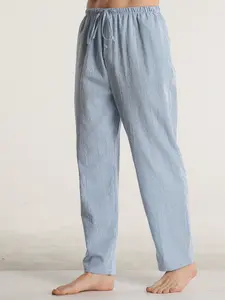 Men's Classic Plaid Sleep Pants Casual Lounge Wear, Warm Comfortable Home Clothing, Fitted Design with Pocket and Drawstring, Fall & Winter