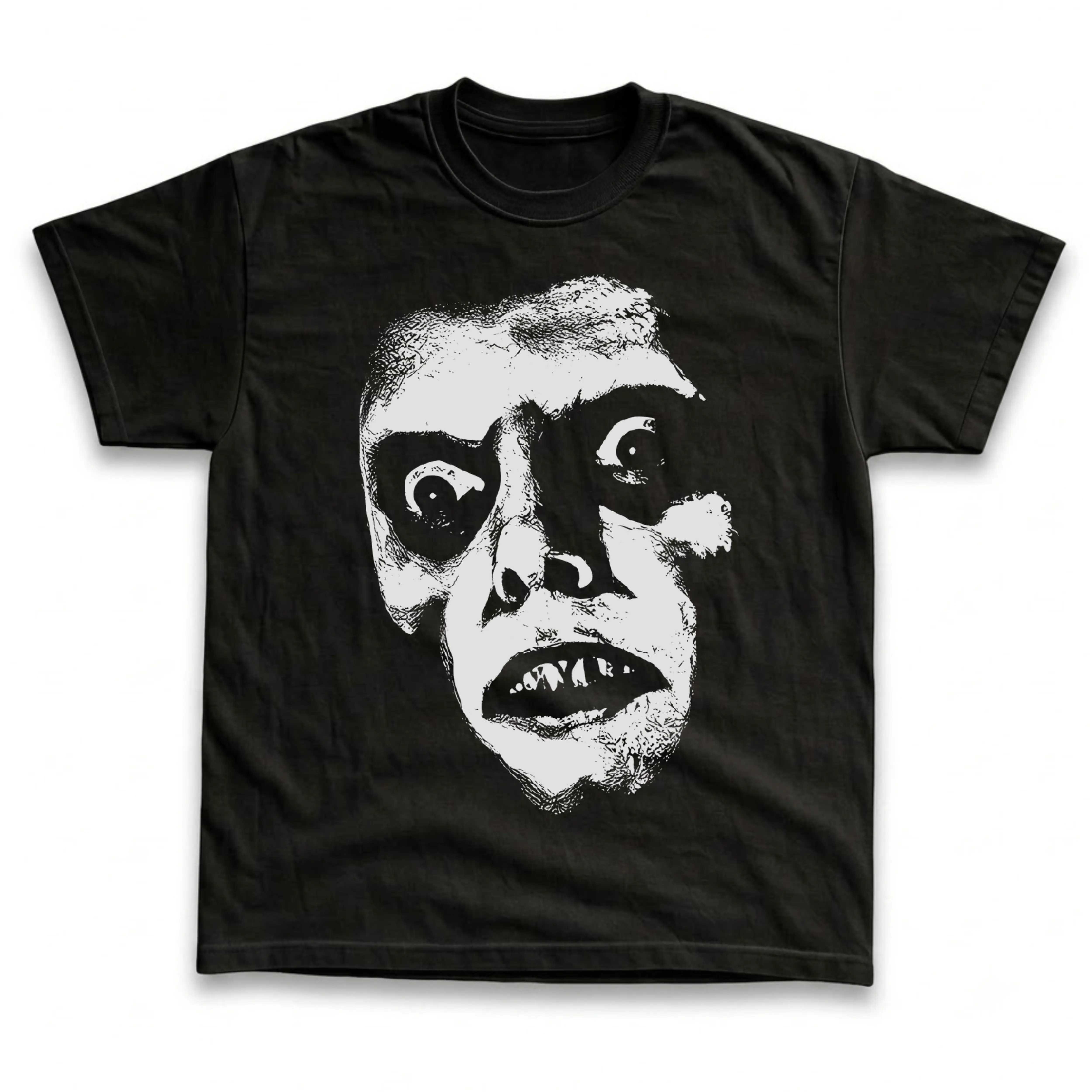 Gildan Men's and Women's T-Shirt, Vintage Pazuzu - The Exorcist Graphic Tee, Captain Howdy Subliminal Demon Face Horror Movie Shirt, 70s Scary Film Fan Gift, Gothic Aesthetic Retro Grunge Streetwear, Spooky Halloween Costume Outfit