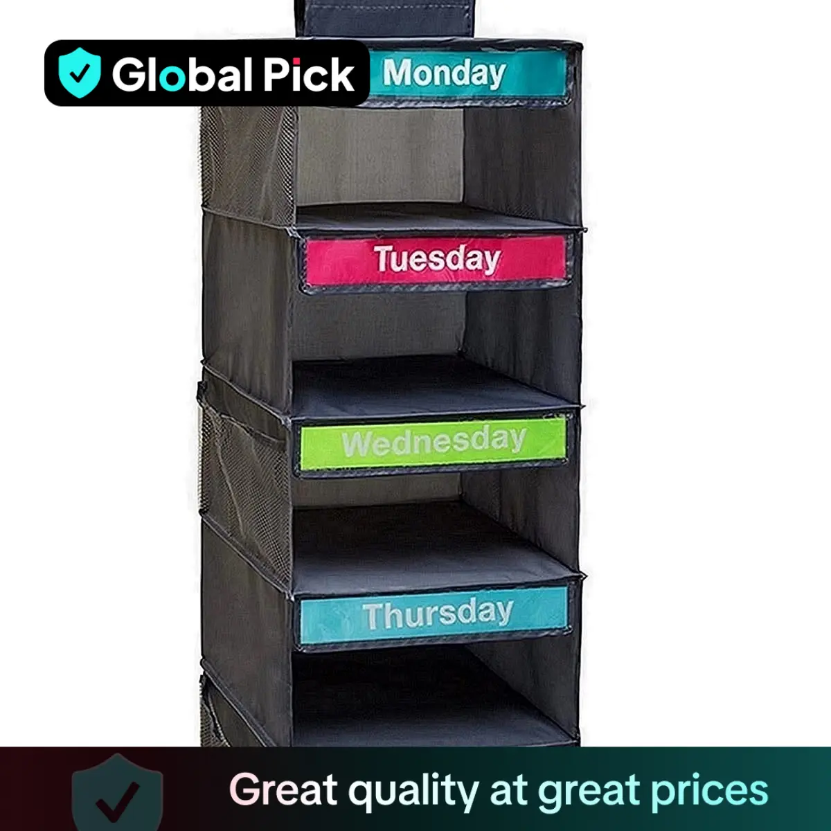 Clothes Storage Hanging Bag, Household Daily Clothing Classification Storage Bag, Monday to Friday Clothes Organizer for Home Decor