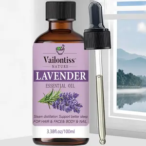 Lavender Essential Oil 3.38fl.oz Pure Natural Therapeutic Lavender Oil for Diffuser, Aromatherapy, Skincare, Hair Care, and Massage Solution, Sleep Aid