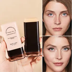 Autumnal Glow 5-color Dual-Ended Foundation Concealer Stick with Built-in Brush Moisturizing Lightweight Hydrating Serum Boosted Concealer Stick Makeup for Halloween Gift