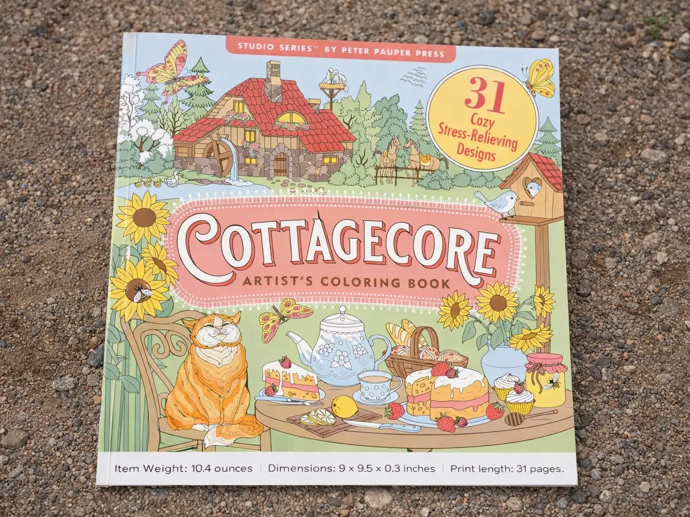 Cottagecore Adult Coloring Book - Paperback, 31 Stress-Relieving Ready-to-Color Designs, Cozy Craft Book for Boosting Creativity, Thicker Pages Resist Bleed-Through, Ideal for Someone You Care About