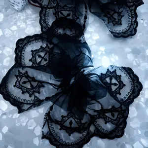 Dark lace bow hair clip, magnetic hair clip, spider hair clip, mysterious gothic style cosplay suitable for girls cross church tiktokshopspringglowup Vintage