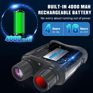 KINKA 4K Infrared Night Vision Binoculars for Adults 3.2" HD Screen 36MP Photo 4K Video 10X Zoom 850nm IR Illuminator 4000mAh Battery 500m Range 32GB Card Hunting Camping Security Wildlife Observation Hiking Essentials