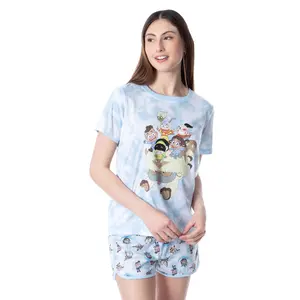 Women's Avatar The Last Airbender Chibi Tie-Dye Sleep Pajama Set Short