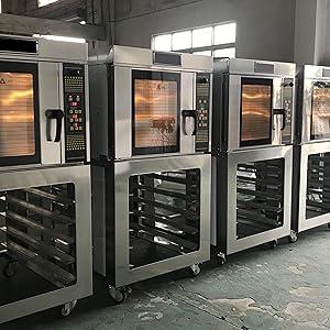 Kolice Commercial Heavy Duty Hot Air Convection Oven,Electric Convection Oven for Baking Breads,Cakes,Cookies - 9500W,220V 3 Phase,Trolley Rotation System,Come with Bottom Frame & 5 Trays
