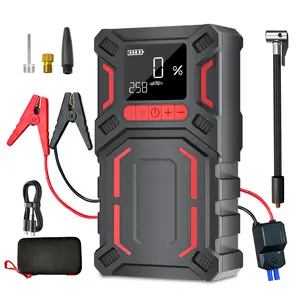 3000A Peak Jump Starter with Air Compressor, 160PSI Portable Starters 9L Gas 8L Diesel Engine, 12V Car Battery Jump Box Jumper Starter with Oversized LCD Display, Lights