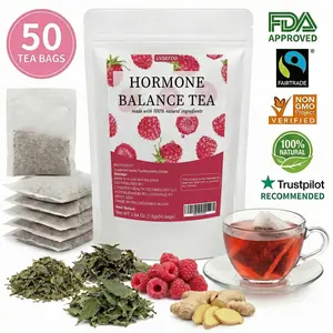 LVSEFOD Hormone Balance Herbal Tea 50 Tea Bags - Natural Menstrual Cycle Support, Spearmint Flavor, Caffeine-Free, Additive-Free, Healthy Women's Tea
