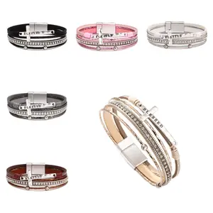 Boho Cross Leather Bracelet for Women & Men Multi-Layer Christian Faith Wristband Adjustable Inspirational Charm Jewelry for Daily Wear Church Events & Meaningful Gift