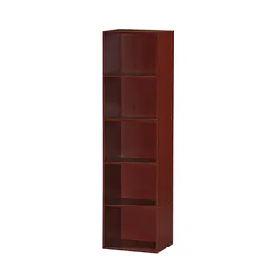 Hodedah HID25 MAHOGANY Five Shelf Bookcase - Mahogany