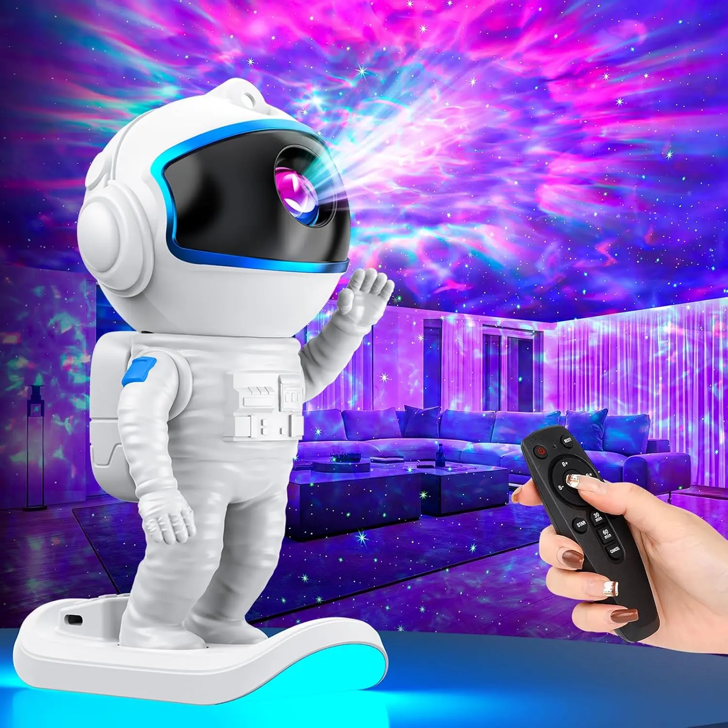 Galaxy Projector - Nebula Ceiling Lamp with Timer, Remote, Adjustable Head Angle, for Bedroom Decorating, Game Room Show, Birthday, Anniversary Gifts for Teens, Adults, Kids Room