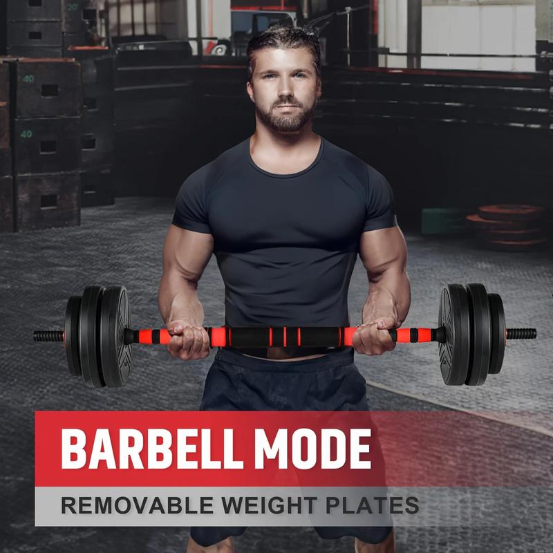 5 In 1 Adjustable Dumbbells, 20/30/40/90 Lbs Weight Optional Set - Dumbbell Set, Can Be Used As Barbell, Kettlebell, Push-up Rack, Weight Plates - Suitable For Home Gym Fitness Workout, Suitable For Men/women, Valentine's Day Gift