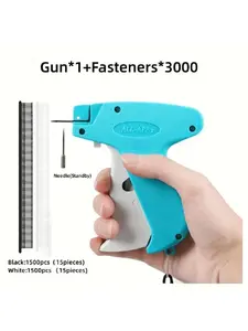 1 Set Instant Fix Micro Stitch Gun - 3000pcs Plastic Needles Portable Clothing Repair Tool for Quick Hemming, Quilt Folding, Labeling and Various Clothing Repair Work Sewing