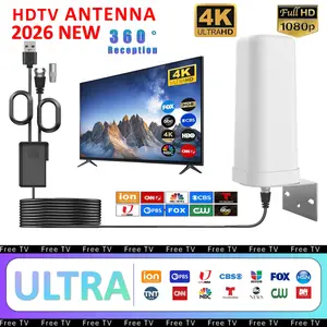Professional HD Digital TV Antenna, Capture Local Channels, 300 Mile Signal Reception, Free Local TV Viewing, Includes 16ft Coaxial Cable
