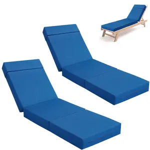 Lilypelle 2 Pcs Chaise Lounge Cushions Outdoor, Thick Waterproof Outdoor Furniture Cushions with Removable Cover, Patio Lounge Chair Cushions for Outdoor Furniture