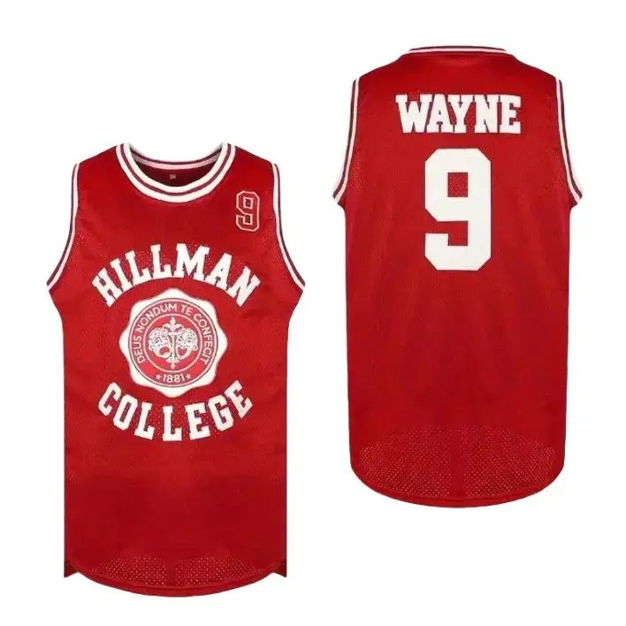 Men's Hillman College #9 Crew Neck Knit Basketball Jersey Tank Top - Men's Wear for Party, Night Out, Training, Competition, Knit Fabric