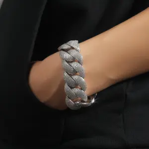 24mm Cuban Miami Large Big Chain Hip Hop Jewelry Men Women Unisex Daily Wear Necklace Bracelet Cubic Zirconia Chains Gift