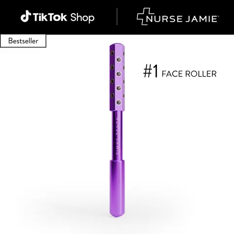 Nurse Jamie UpLift Facial Massaging Beauty Roller – Anti-Aging Face Roller with 24 Hexagonal Massaging Stones, Daily Skincare Massage Tool for Face & Neck Sculpting
