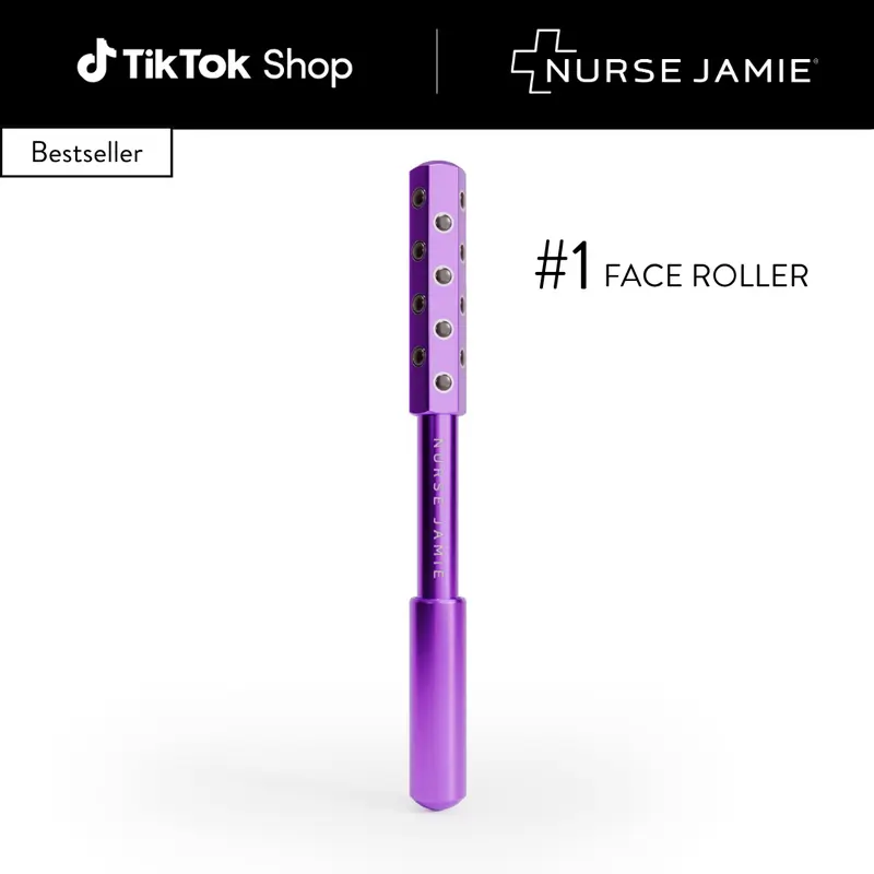 Nurse Jamie UpLift Facial Massaging Beauty Roller – Anti-Aging Face Roller with 24 Hexagonal Massaging Stones, Daily Skincare Massage Tool for Face & Neck Sculpting