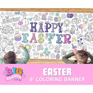 Happy Easter Coloring Banner