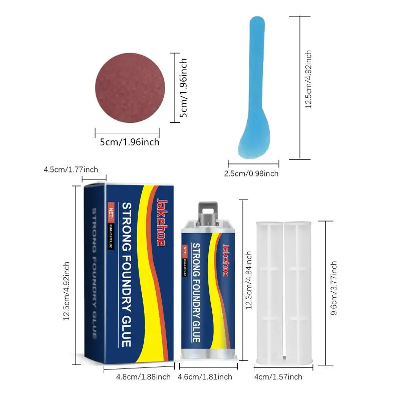 High Tensile Foundry Casting Repair Glue, Durable AB Epoxy Adhesive for Metal Crack Hole Filling, Ideal Industrial Glue for Iron, Copper, Aluminum Parts & Broken Hardware Fix