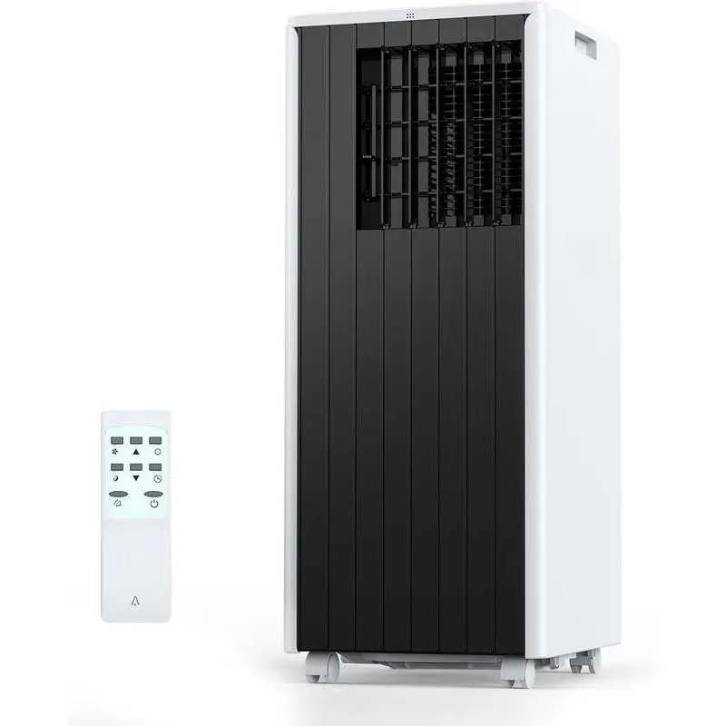 8000 BTU Portable Window AC Unit - 3-in-1 Unit with 3 Cooling Modes, Dehumidifier, Fan Mode, Energy Efficient, Easy Mobility, Hassle-Free Installation for Small to Medium-Sized Space, Black, Drain Pipe, Fits 25.6"-50.2" Sliding Windows, Plug-In Ready