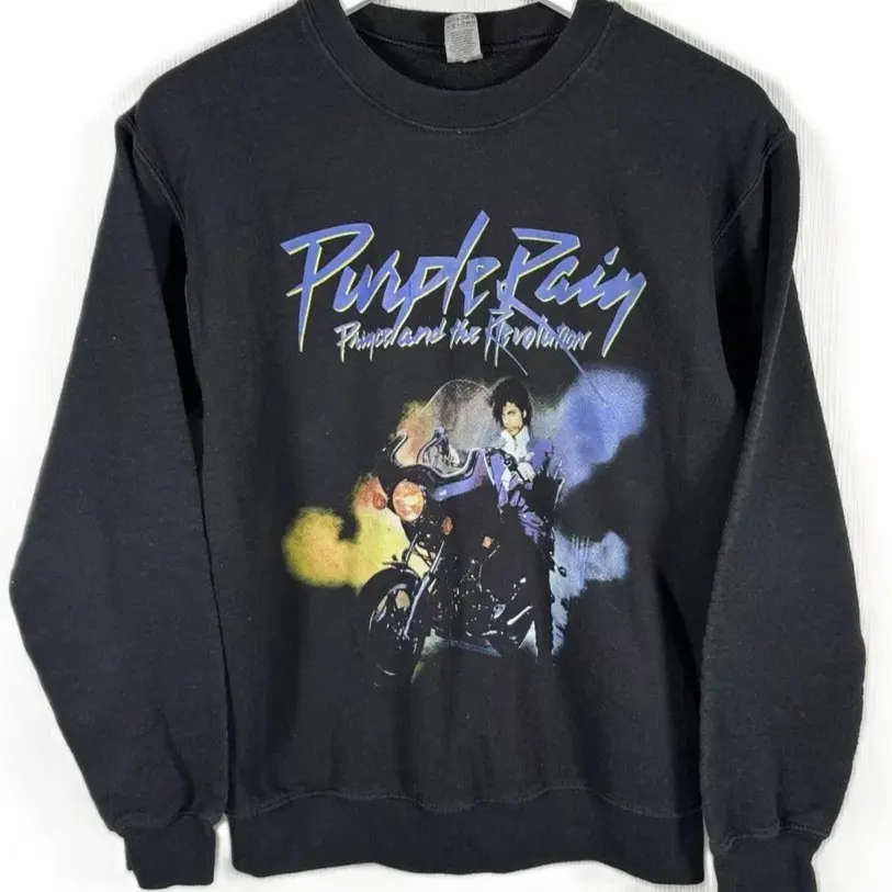 Prince Official Purple Rain Sweatshirt, Live Concert Graphic Shirt, Purple Rain Album Sweatshirt, Music Legend Apparel