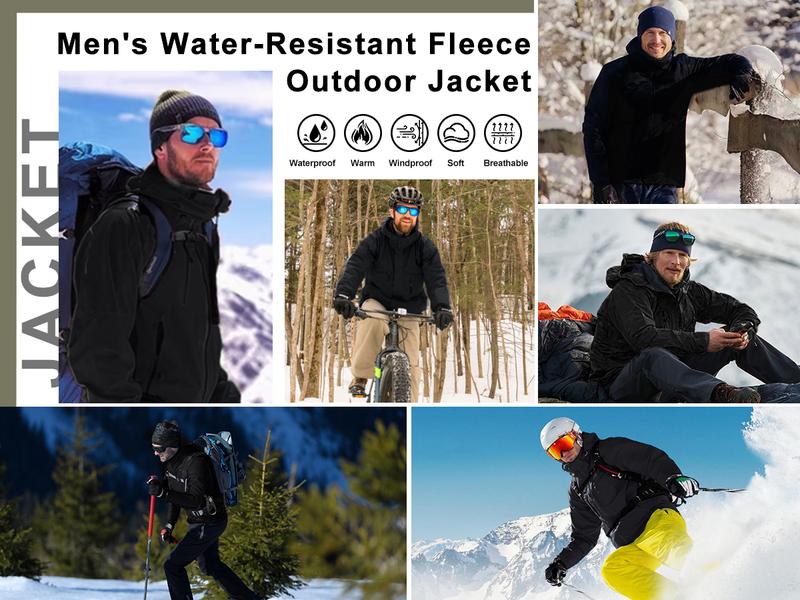 Men's Ski Jacket Winter Warm Snow Coat Waterproof Windbreaker Hooded Work Outerwear Snowboarding Jackets