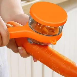 2026 New Kitchen Peeler with Storage Box | Stainless Steel Swivel Blade | Mess-Free Fruit & Vegetable Peeler (Orange)