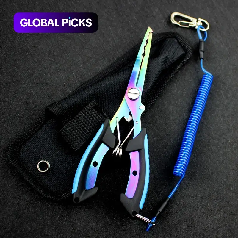 Professional Fishing Set, Stainless Steel Pliers with Carry Bag & Fishing Lanyard, Outdoor Recreation Equipment, Durable Fishing Gear, Fishing Supplies #GLOBAL PICKS