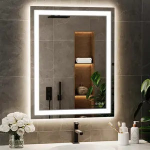 35.4x27.6in LED Bathroom Mirror with Lights Anti-Fog 3-Color Temp Backlit Front Lit Dimmable Memory Function Wall Vanity Mirror