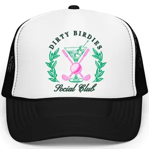 Dirty Birdies Social Club Trucker Hat for Women - Funny Women's Golfing Cap - Preppy Golfers Adjustable Hat - Summer Golf Snapback