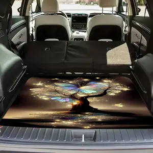 Butterfly Dream Print Polyester Car Trunk Mat - Soft, Durable, Non-Slip, Machine Washable SUV and Car Cargo Liner, Easy-to-Clean Interior Pad with Stylish Fantasy Design for Keeping Interiors Clean, Car Interior Accessory, Car Accessories