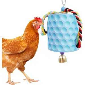 Chicken Coop Accessories, Chicken Beak Grinding Calcium Stone with Bell, Chicken Toys for Coop, Chicken Enrichment Toys, Chicken Coop Toys for Hens, Ducks, Geese, Turkeys, Poultry