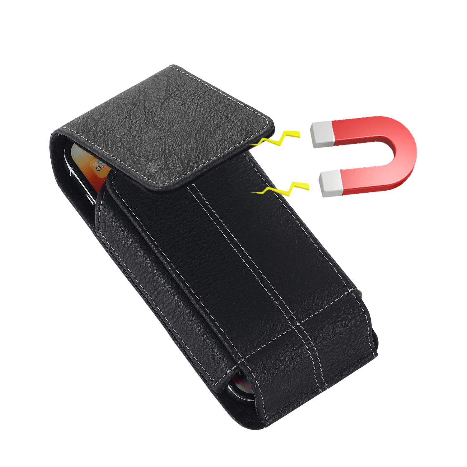 Cell Phone Holster Pouch PU Leather For Man 360°Belt Clip Card Slot Strong Magnet Carrying Perfect For Outdoor Daily Use For iPhone17/16 Pro Max/Samsung S25 Ultra/Google Pixel
