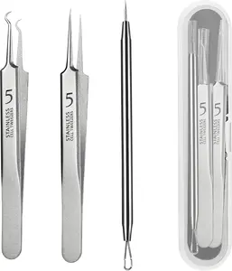 4-Piece Acne Extractor Kit – Essential Tools for Blackhead & Whitehead Care